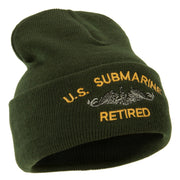 US Submarine Retired Military Embroidered Long Beanie