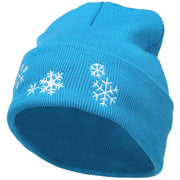 Snowflakes Embroidered Long Beanie