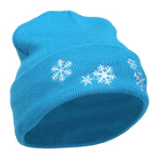 Snowflakes Embroidered Long Beanie