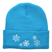 Snowflakes Embroidered Long Beanie