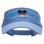 Oktoberfest Heart Embroidered Pro Style Cotton Twill Washed Visor