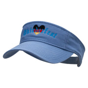 Oktoberfest Heart Embroidered Pro Style Cotton Twill Washed Visor