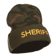 Sheriff Embroidered Camo Long Beanie