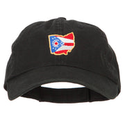 Ohio State Flag Map Embroidered Low Profile Cotton Cap