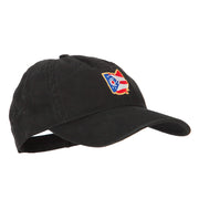 Ohio State Flag Map Embroidered Low Profile Cotton Cap