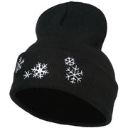 Snowflakes Embroidered Long Beanie