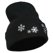 Snowflakes Embroidered Long Beanie