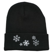 Snowflakes Embroidered Long Beanie