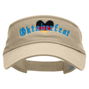 Oktoberfest Heart Embroidered Pro Style Cotton Twill Washed Visor