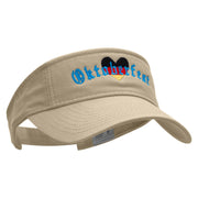 Oktoberfest Heart Embroidered Pro Style Cotton Twill Washed Visor