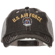 US Air Force Embroidered Low Profile Cotton Mesh Cap