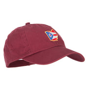 Ohio State Flag Map Embroidered Low Profile Cotton Cap