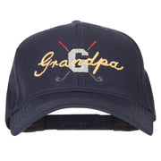 Golf Grandpa Embroidered Solid Cotton Pro Style Cap