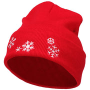 Snowflakes Embroidered Long Beanie