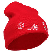 Snowflakes Embroidered Long Beanie