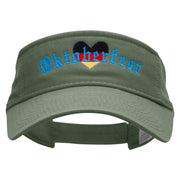 Oktoberfest Heart Embroidered Pro Style Cotton Twill Washed Visor