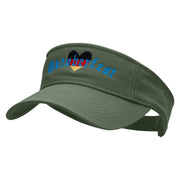 Oktoberfest Heart Embroidered Pro Style Cotton Twill Washed Visor