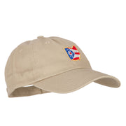 Ohio State Flag Map Embroidered Low Profile Cotton Cap