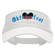 Oktoberfest Heart Embroidered Pro Style Cotton Twill Washed Visor