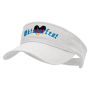 Oktoberfest Heart Embroidered Pro Style Cotton Twill Washed Visor