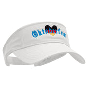 Oktoberfest Heart Embroidered Pro Style Cotton Twill Washed Visor