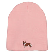 Corgi Dog Embroidered Knitted Short Beanie