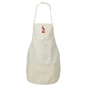 Italian Wine and Cheese Embroidered Solid Chef's Apron - Natural OSFM