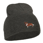 Corgi Dog Embroidered Knitted Short Beanie