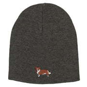 Corgi Dog Embroidered Knitted Short Beanie