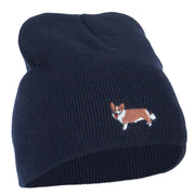 Corgi Dog Embroidered Knitted Short Beanie