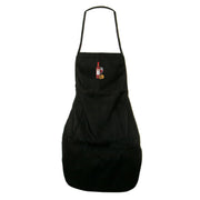 Italian Wine and Cheese Embroidered Solid Chef's Apron - Black OSFM