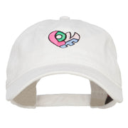 Love Heart Shape Embroidered Washed Cap