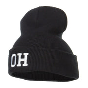 OH Ohio State Embroidered Long Beanie