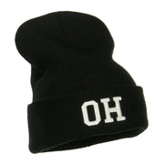 OH Ohio State Embroidered Long Beanie