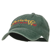 Santa on His Way Embroidered Washed Cap