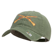U.S Army Infantry Embroidered Washed Solid Pigment Dyed Cotton Twill Brass Buckle Cap - Olive OSFM