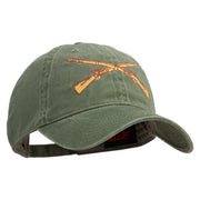 U.S Army Infantry Embroidered Washed Solid Pigment Dyed Cotton Twill Brass Buckle Cap - Olive OSFM