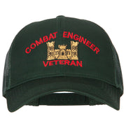 Combat Engineer Veteran Embroidered Solid Cotton Mesh Pro Cap