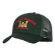 Combat Engineer Veteran Embroidered Solid Cotton Mesh Pro Cap