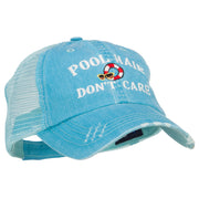 Pool Hair Don't Care Embroidered Cotton Mesh Cap