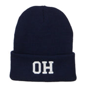 OH Ohio State Embroidered Long Beanie