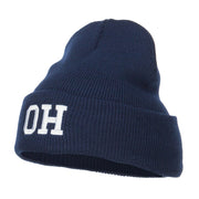 OH Ohio State Embroidered Long Beanie