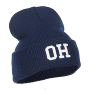 OH Ohio State Embroidered Long Beanie