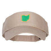 Ohio State Map Embroidered Sun Visor