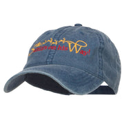 Santa on His Way Embroidered Washed Cap