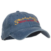 Santa on His Way Embroidered Washed Cap