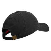 U.S Army Infantry Embroidered Washed Solid Pigment Dyed Cotton Twill Brass Buckle Cap - Black OSFM