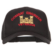 Combat Engineer Veteran Embroidered Solid Cotton Mesh Pro Cap