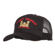 Combat Engineer Veteran Embroidered Solid Cotton Mesh Pro Cap