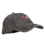 Love Heart Shape Embroidered Washed Cap